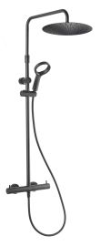 Aurajet™ Aio S Thermostatic Cool Touch Diverter Shower - Matte Black