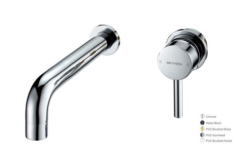 Motu Wall Mounted Basin Mixer 180mm Brushed Nickel | Methven UK 